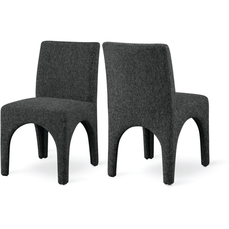 Gramercy Linen Textured Fabric Dining Chair, Black Linen Textured Fabric