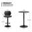 Moaid 3 Piece Height-adjustable Pub Table and Leathered Pedestal Bar Stool Dining Set-43551624-43551627