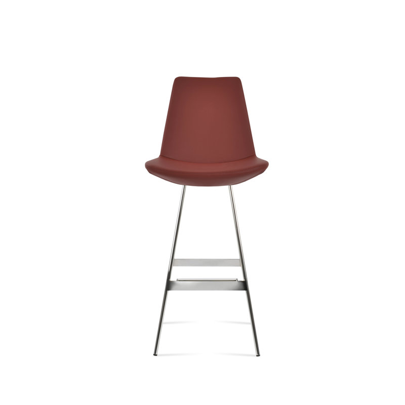 Eiffel Balat Stool, Dark Red, Chrome