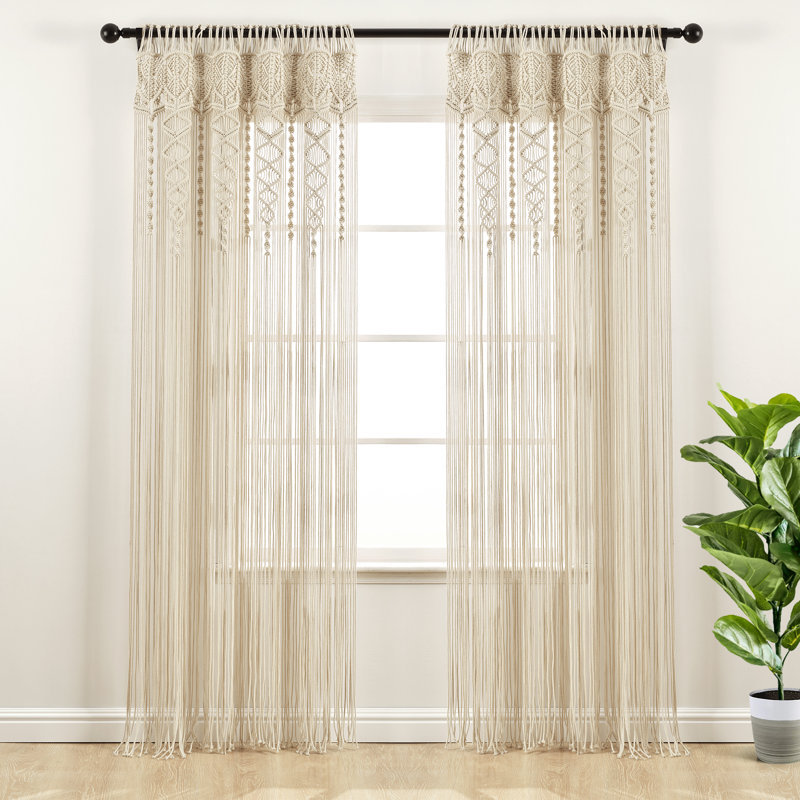 Rideau simple en coton texturé Lush Decor, Neutre, L 40 po x L 95 po