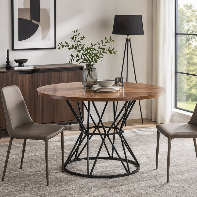 47.3" Dining Table, Black,Walnut