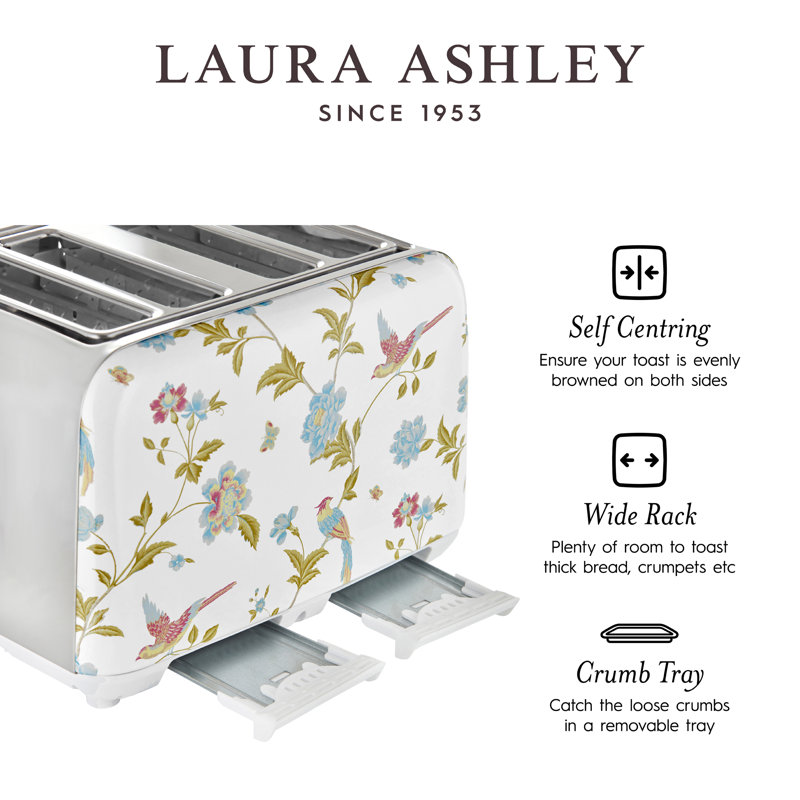 Grille-pain 4 tranches VQ Laura Ashley, Elveden blanc