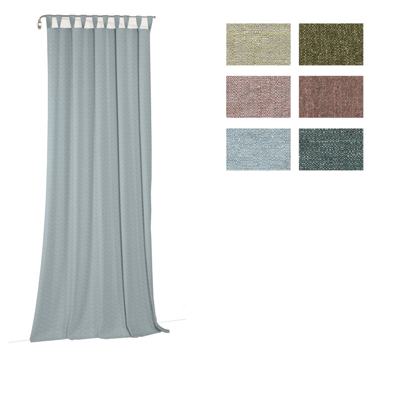 Branton Tab Top Curtain Single Panel, opaque, 132cm Width x 175cm Drop, Dark blue