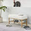 Banc de rangement rembourré pour chaussures