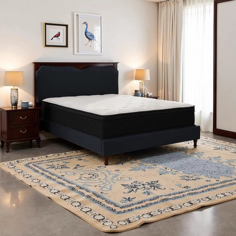13 Inch Plush Queen Mattress with Pocketed Coils - Hybrid Memory Foam & Spring Mattress for Pressure Relief & Cooling Sleep