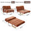 Canapé-lit convertible de 44,5 po 5-en-1 avec dossier réglable à 5 positions, chaise longue compacte moderne et rangement intégré pour un confort polyvalent.-279124928-279124929