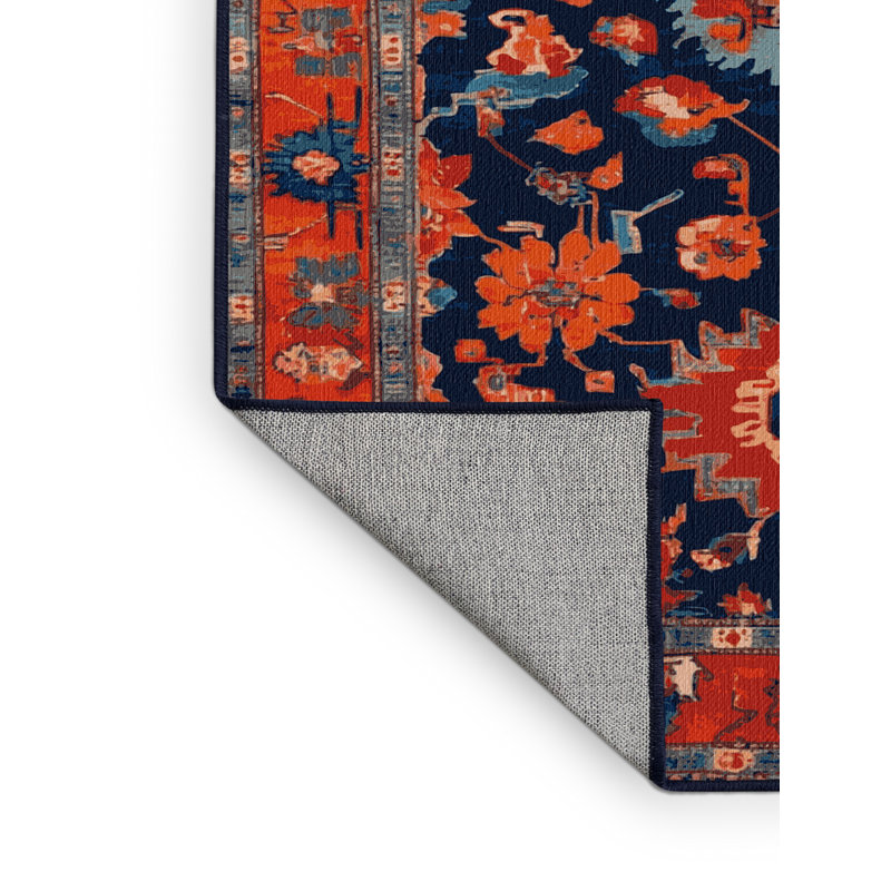 Tapis mauve lavable à la machine Tabriz, Carré 6 pi