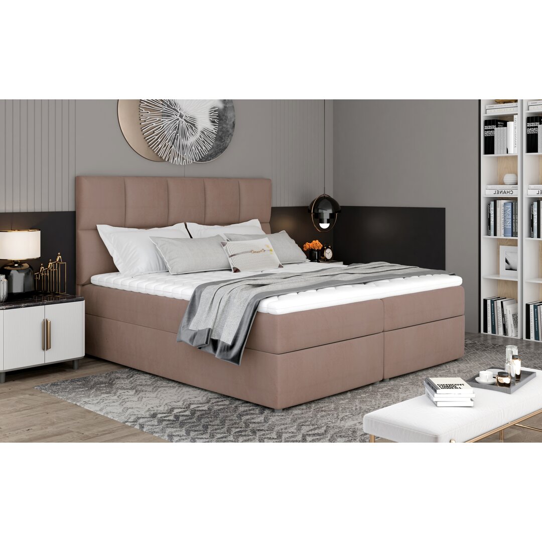 Boxspringbett Gilmour mit Topper und Bettkasten