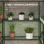 Serre de plain-pied 4,6 pi x 4,7 pi, avec 2 tablettes de rangement pour légumes, blanc, extérieur, jardin, patio
