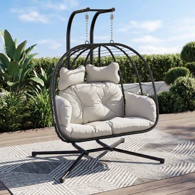 Chousein Egg Chair with Stand for 2 Person
