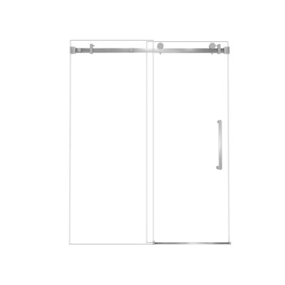 Frameless Single Sliding Shower Door 48 "W x 76" H, 1/4 "(6 mm) Clear Tempered Glass, Explosion Proof Film