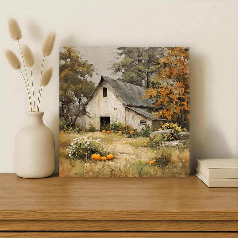 «Weathered Barn in Autumn», art mural sur toile tendue