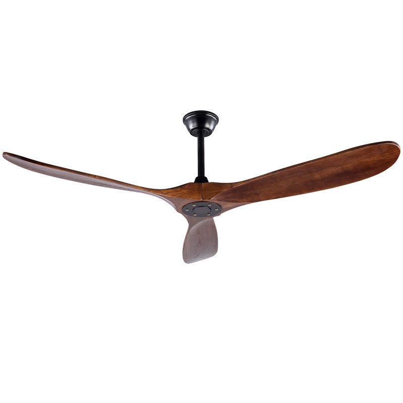 Solid Wood Ceiling Fan, Outdoor, 3 Blade, No Light, For Patio Living Room Bedroom Porch, Remote Control, Water Resistant