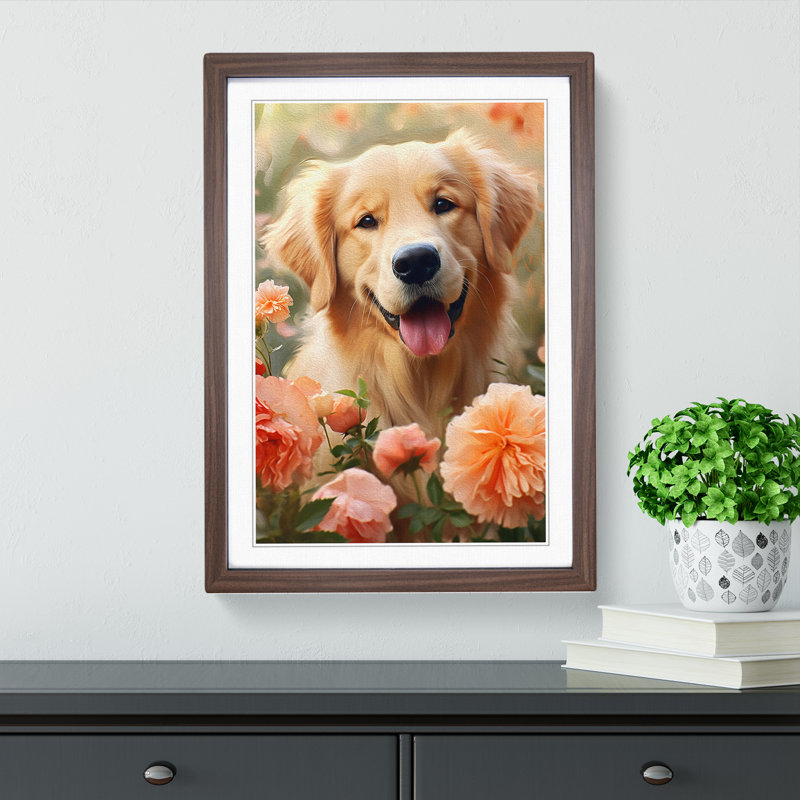 Golden Retriever Digital - Framed Print