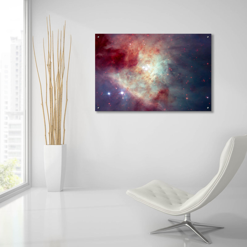  «Orion Nebula M42» par l'art mural en verre télescope Hubble de la NASA, H 24 po x l 36 po