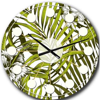 Horloge murale style tropical Mid-Century