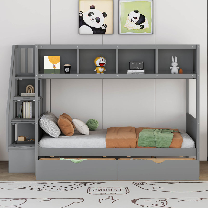 Lit pour enfants Austino, gris