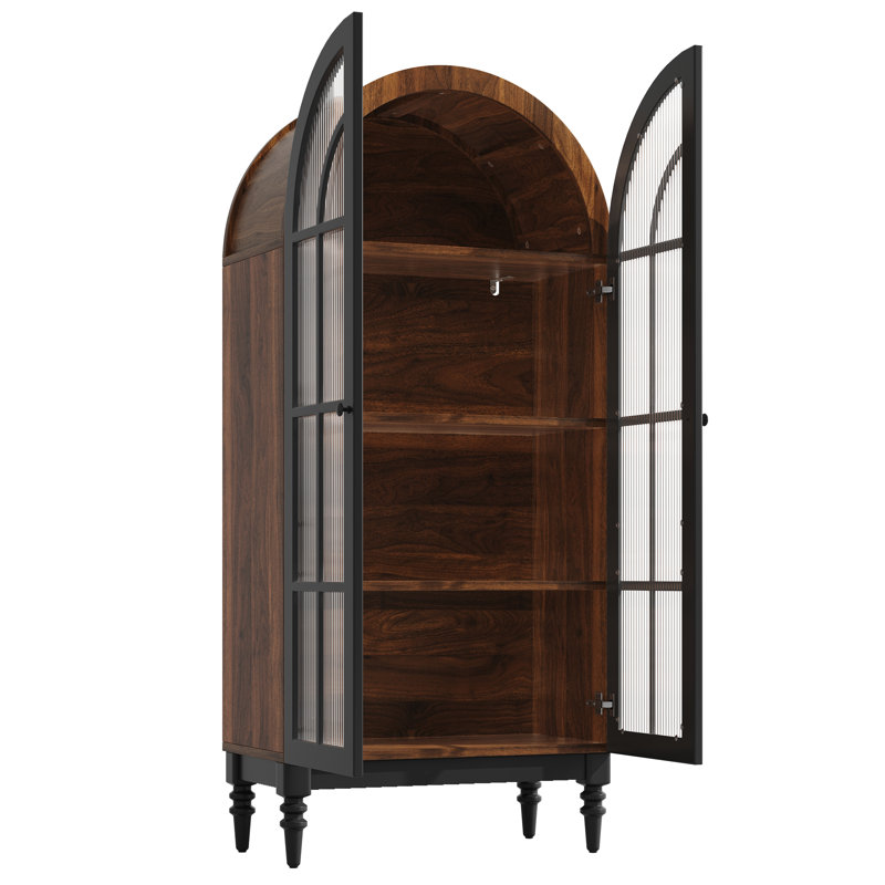 76 cm W Display Cabinet, Brown