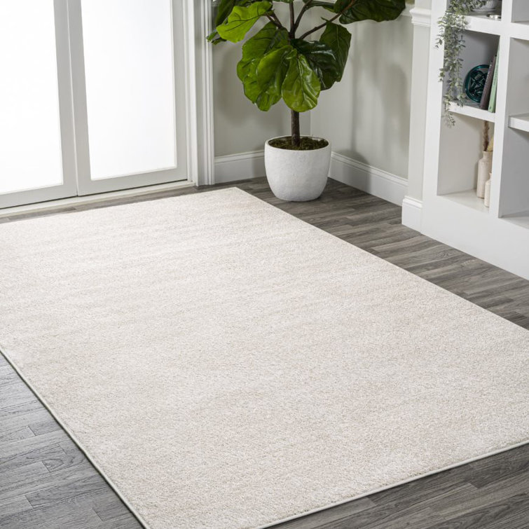Asala Solid Low-Pile Beige Rug