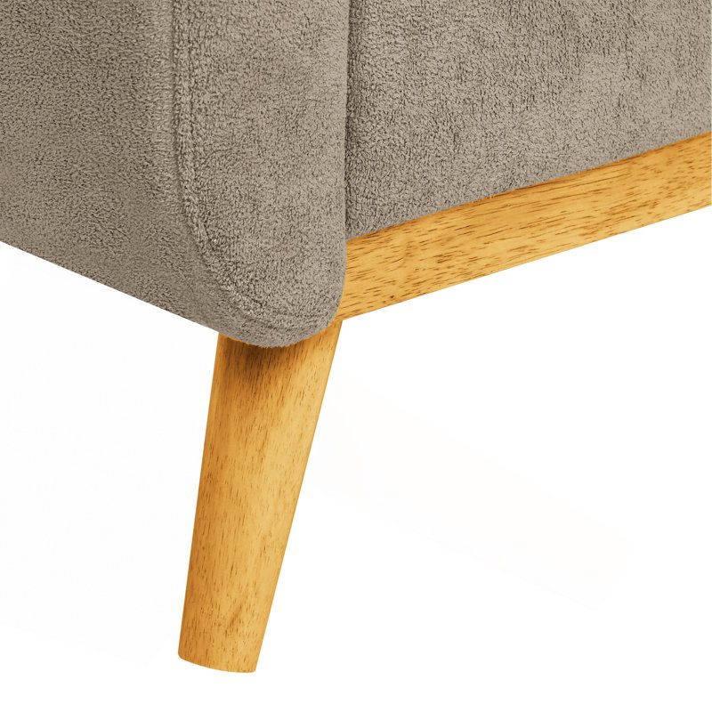 Canapé rembourré Mid-Century, Kaki, Natural