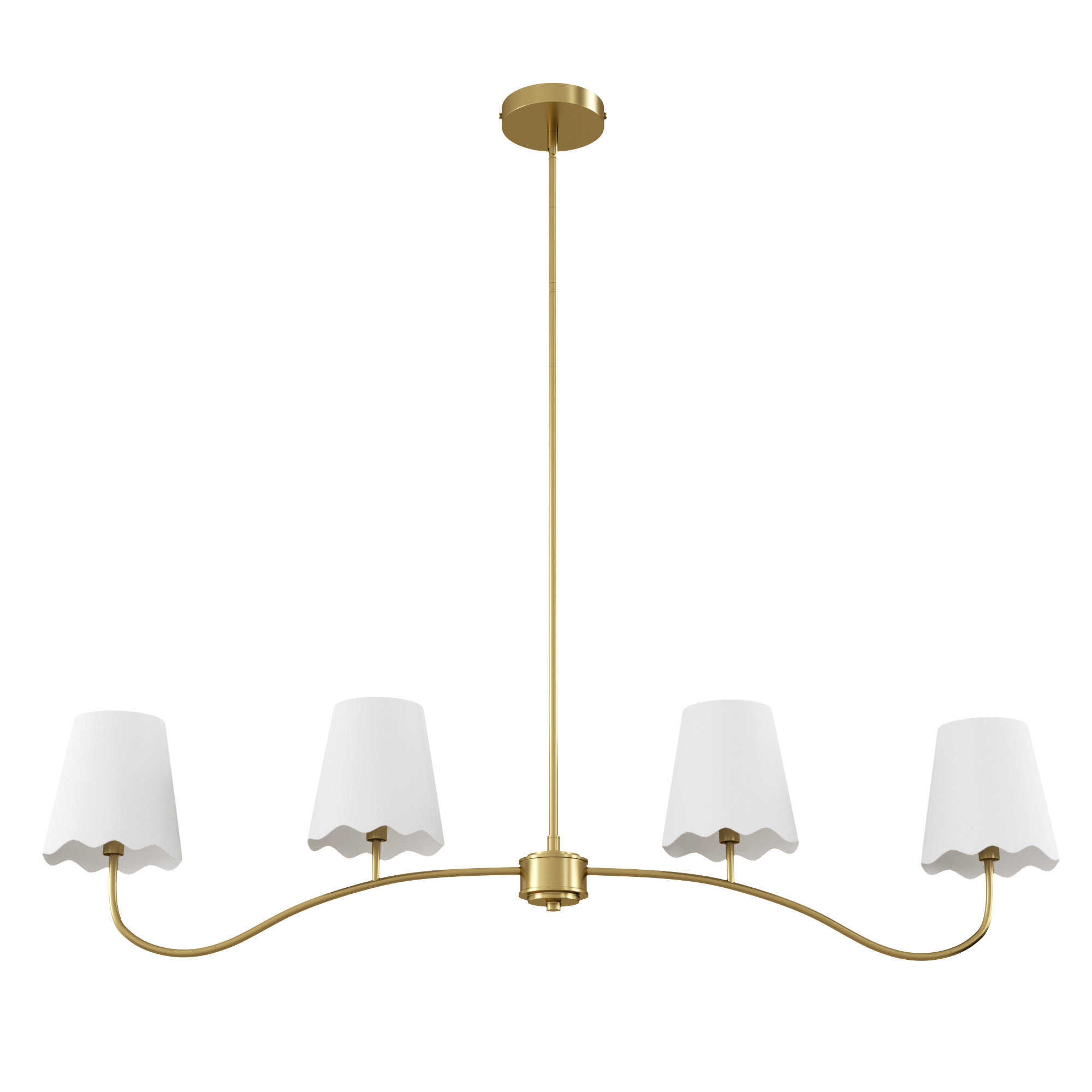 Birch Lane 4 - Light 44"W Electroplated Brass Iron Modern Kitchen Island Chandelier Pendant Light & Reviews | Wayfair
