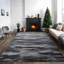 Tapis à poils longs moelleux et moderne à motif abstrait moderne-112318066