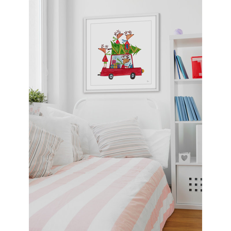 Santa's Reindeers, reproduction encadrée, l 32 po x H 32 po x P 1,5 po