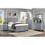 Commode de style transitionnel 1Pc Commode 9 tiroirs et boutons ronds en feutre avec tiroirs à roulement à billes à finition grise