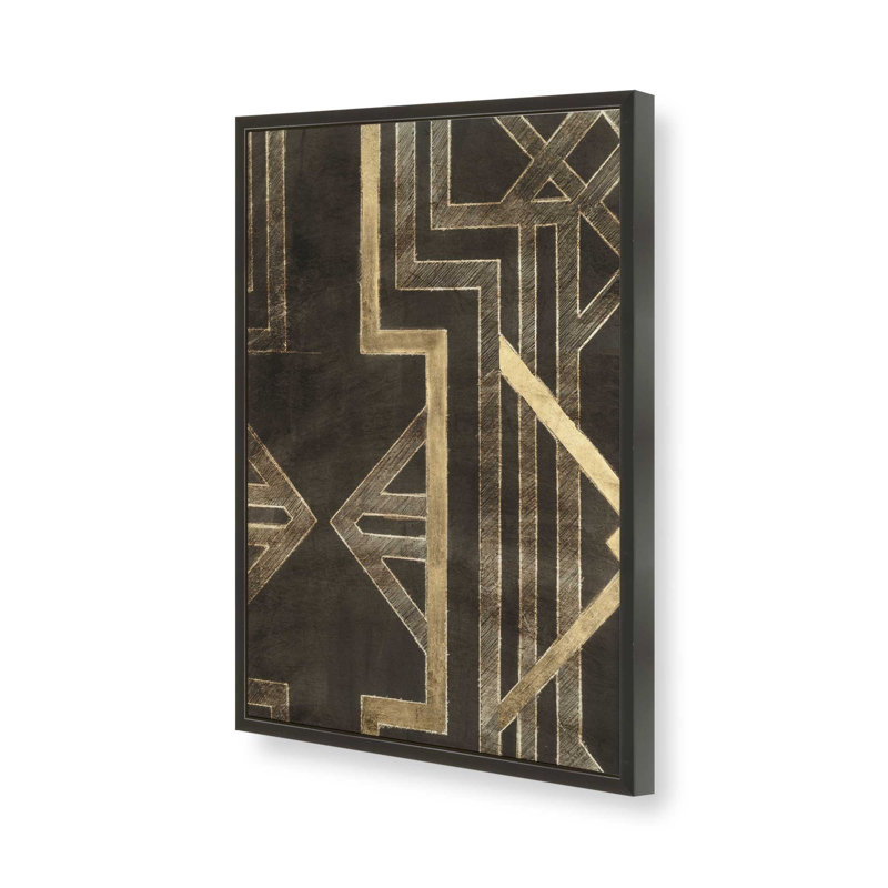 Impression sur toile Trellis Motif IV par Ethan Harper, H 40 po x l 30 po, Open Corner Framed Print without Mat Paper, Noir