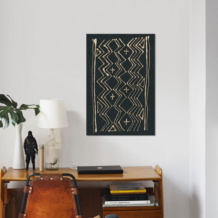 « udaka study iv », reproduction d’impression sur toile, H 26 po x l 18 po x P 1,5 po, Toile avec cadre noir, Pas de tapis