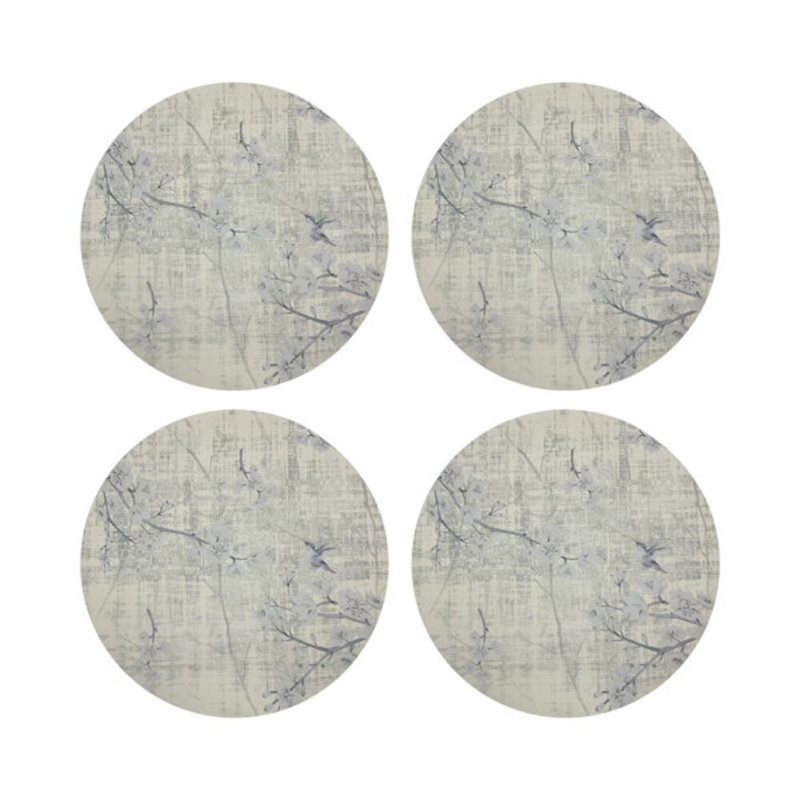 Blossom Fantasia Pebble 16" Vinyl Placemat, Ivory
