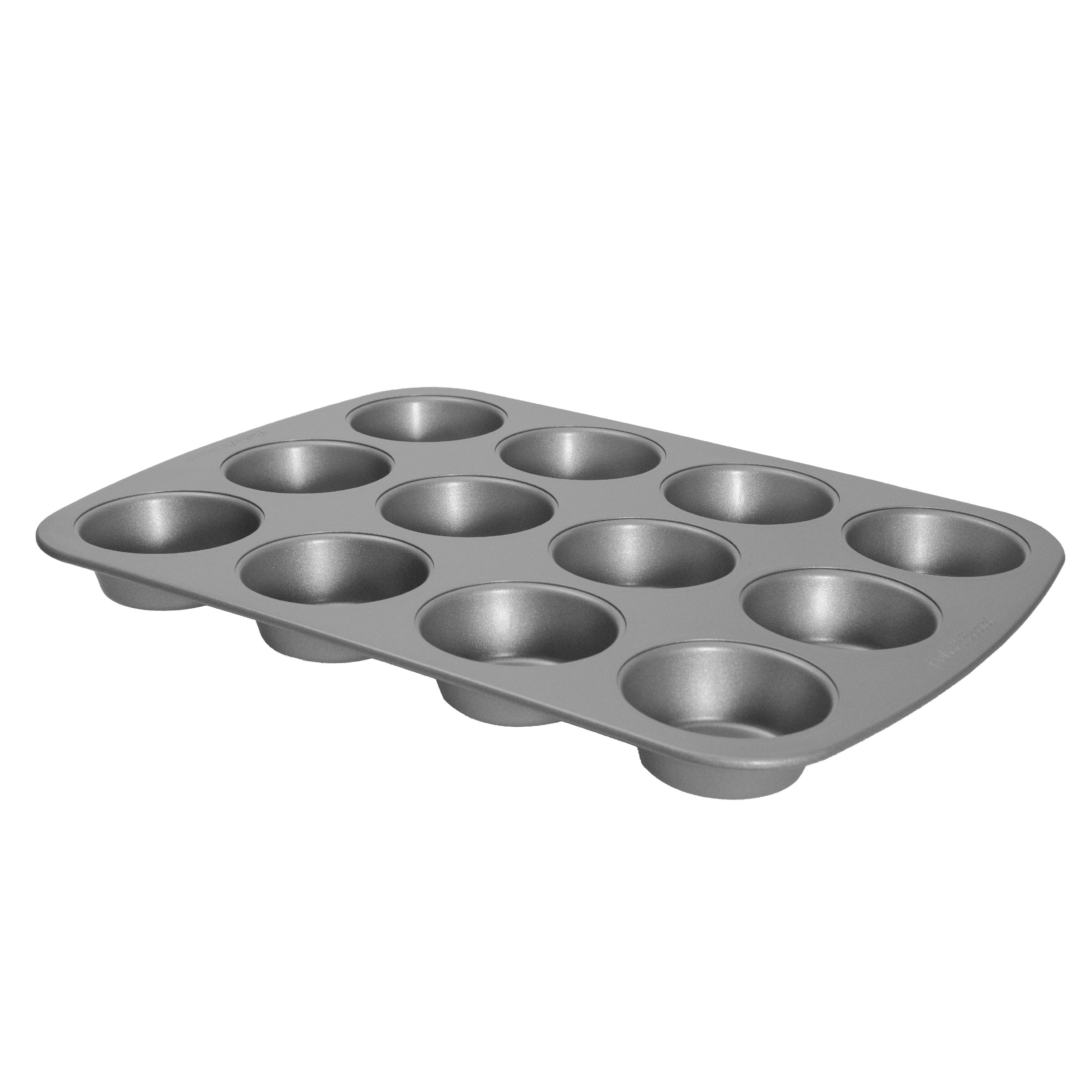 Baker's Secret Nonstick Carbon Steel Muffin Pan, 12 Cups, Gray, Size: 12cup