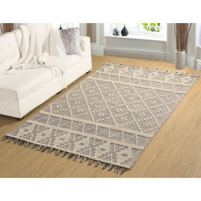 Tapis gris anthracite en laine noué la à la main Linden Boulevard