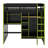 Wood Loft Bed With Desk,Open Wardrobe,Storage Compartments And RGB Lights-1337280842