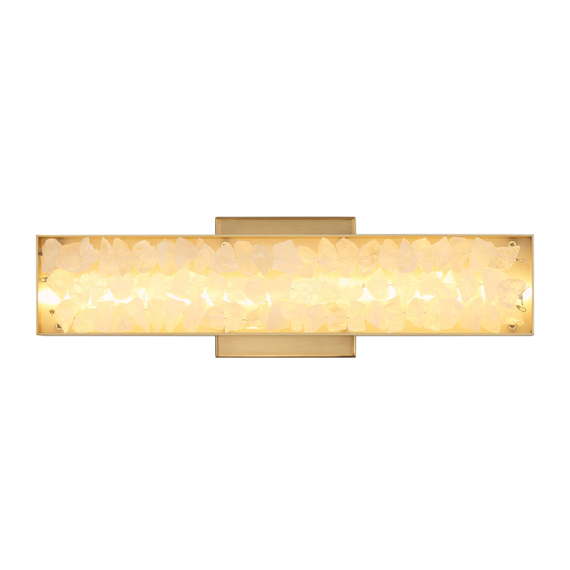 Applique murale Everly Quinn Lennards à DEL en laiton céleste, H 4,75 po x l 16,25 po x P 3,13 po, 455 lumens, 14 W
