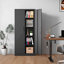 Armoire de rangement en métal pour le garage, armoire verrouillable en acier noir avec portes et tablettes, grands classeurs pour les systèmes de rangement de garage, classeur verrouillable pour le bureau personnel, salle de classe / garde-manger