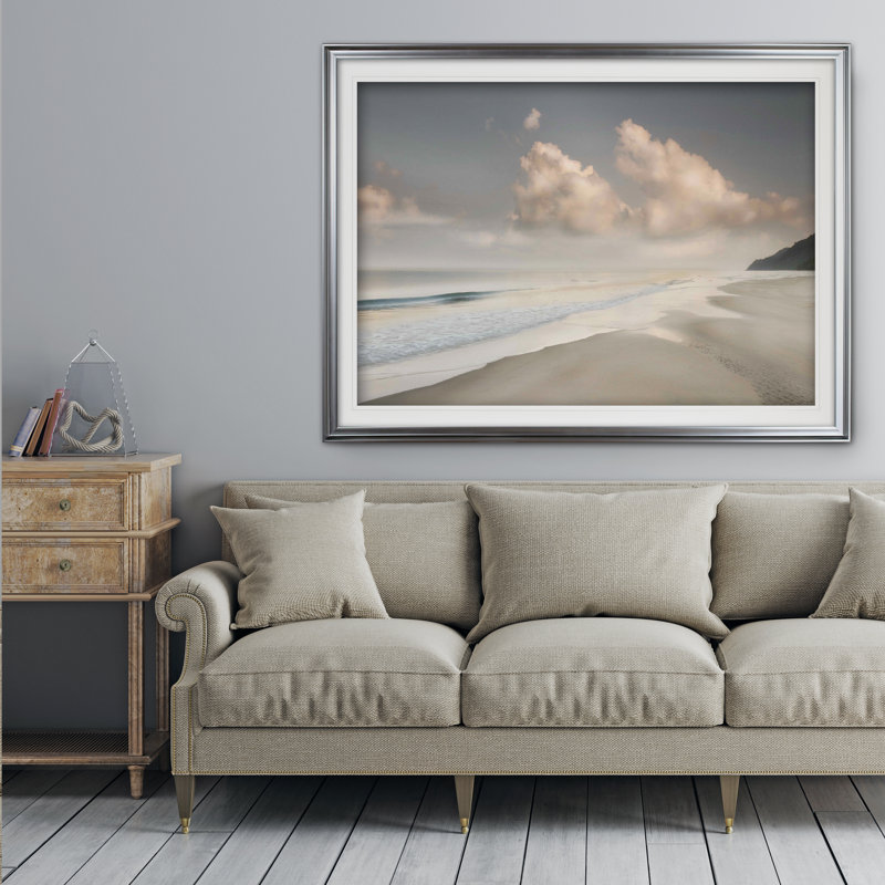 «Brighton Shore», reproduction de photo, Cadre argenté, H 31 po x l 43 po x P 1,5 po