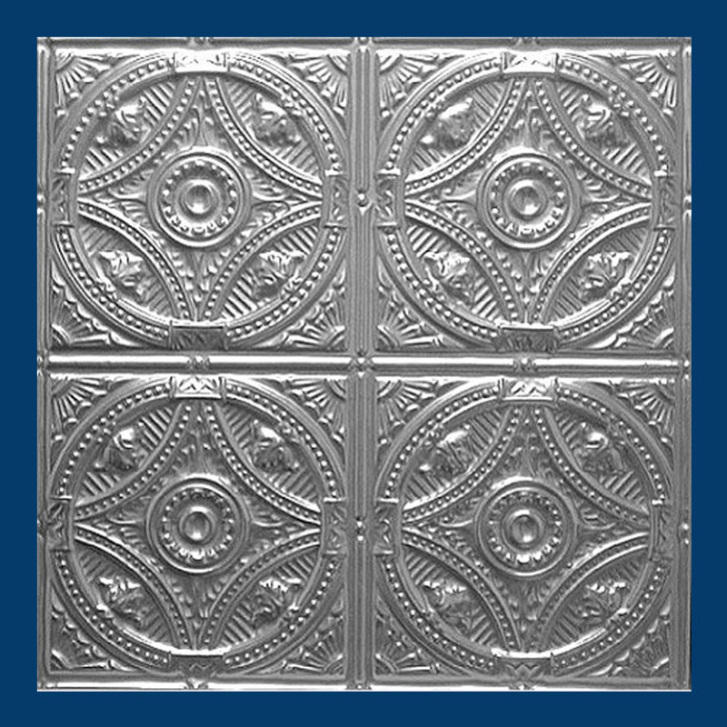 Carreau de plafond en métal argenté 2 pi x 2 pi