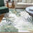 Jasmine Modern Plant Design Machine Washable and Foldable Area Rug Green/Ivory-1732461604