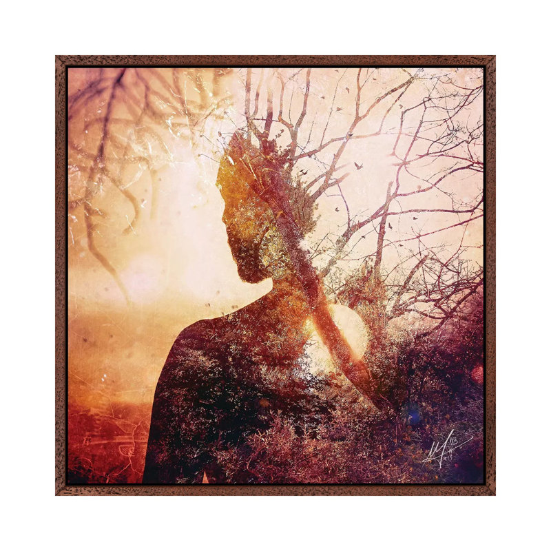 Maps by Mario Sanchez Nevado - Print on Canvas, 45.72 cm H x 45.72 cm W, Classic Brown Wood Framed Canvas