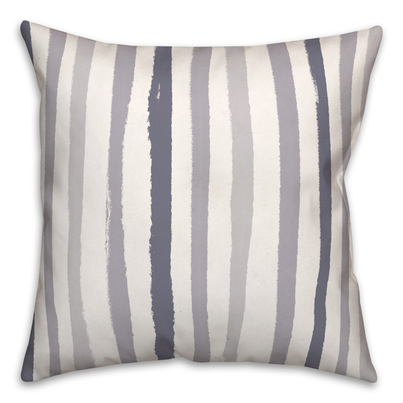 Striped Outdoor Throw Pillow, 20" x 20", Blue