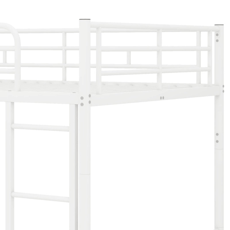 Metal Bunk Bed With Underbed Trundle, Full, White
