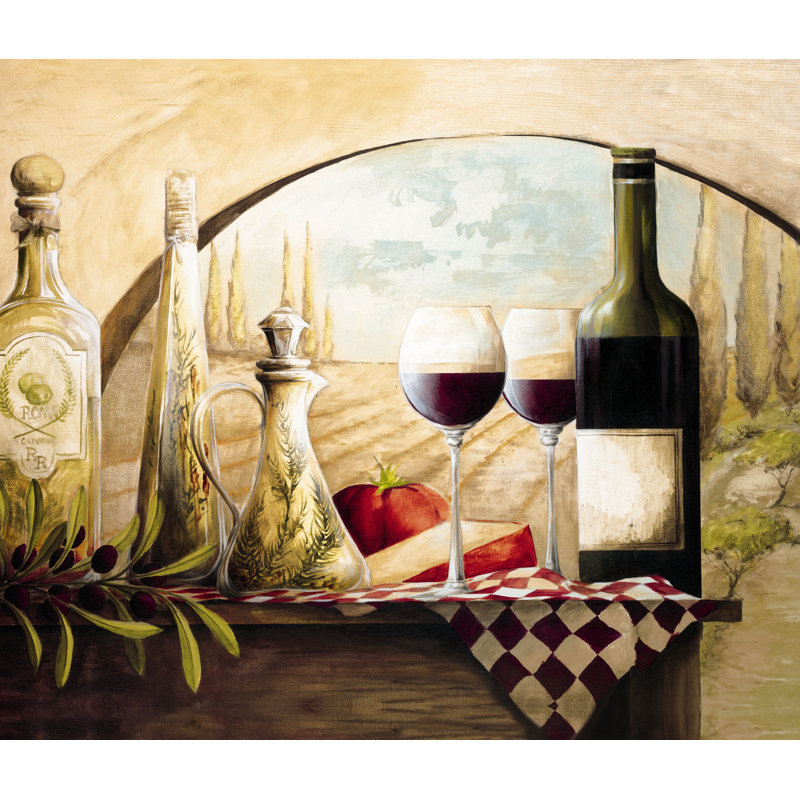 Tusccan Vinyard - Painting Print, 81cm H x 122cm W, Wrapped Canvas