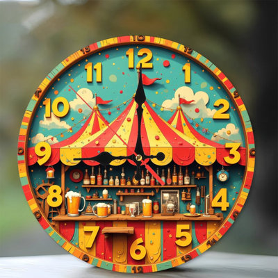 Carnival clock circus beer bar design
