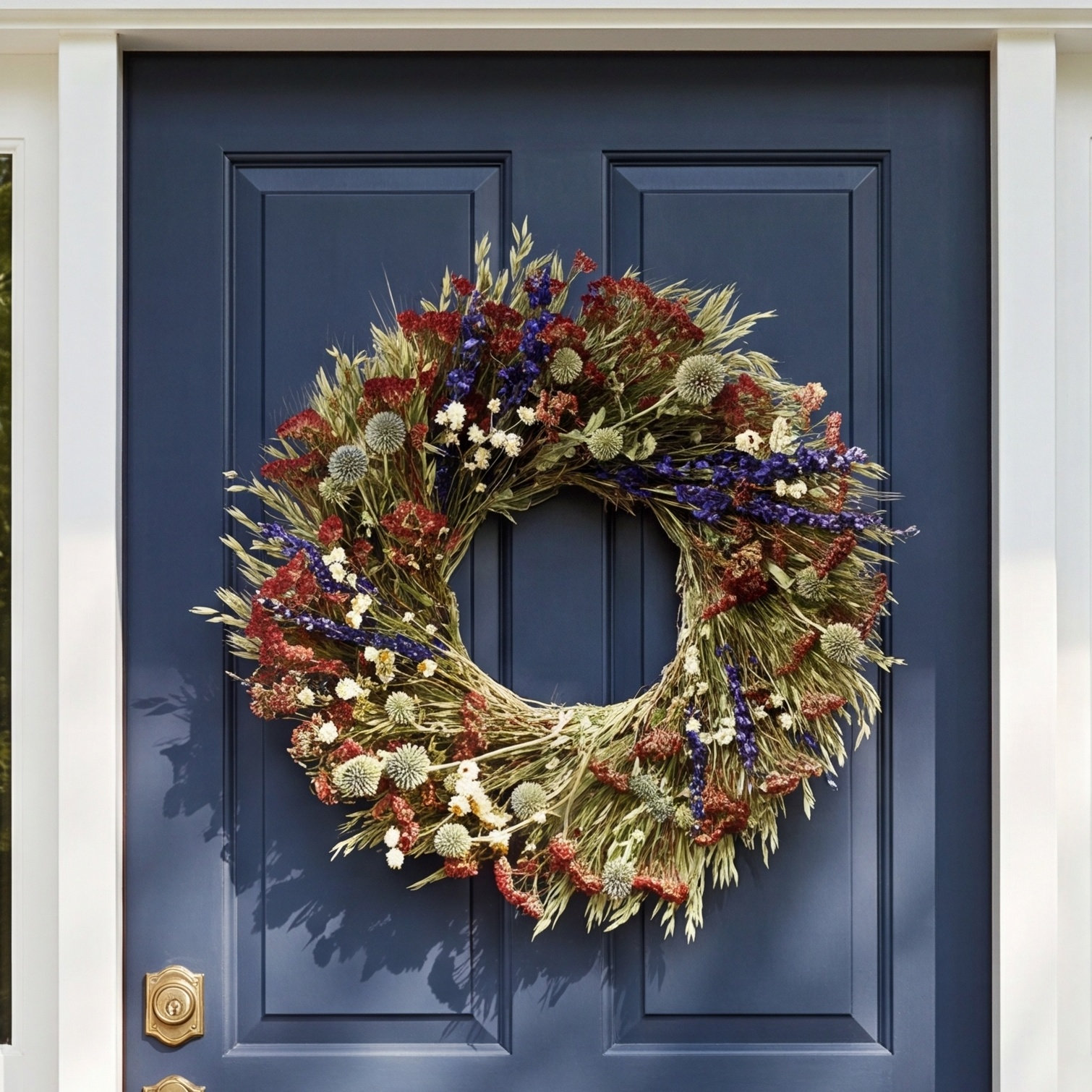 Great Meadows Handcrafted Dried Mixed Assortment Wreath, 30" H x 30" W x 6" D