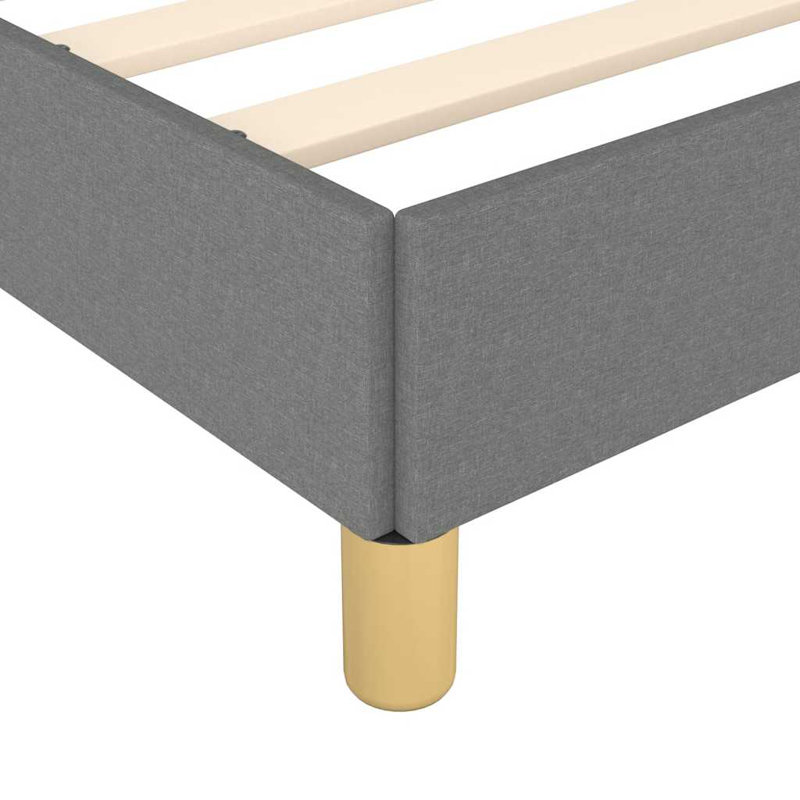 Base de lit en tissu Pranavi vidaXL, support de lattes, sans matelas, Gris foncé, Grand