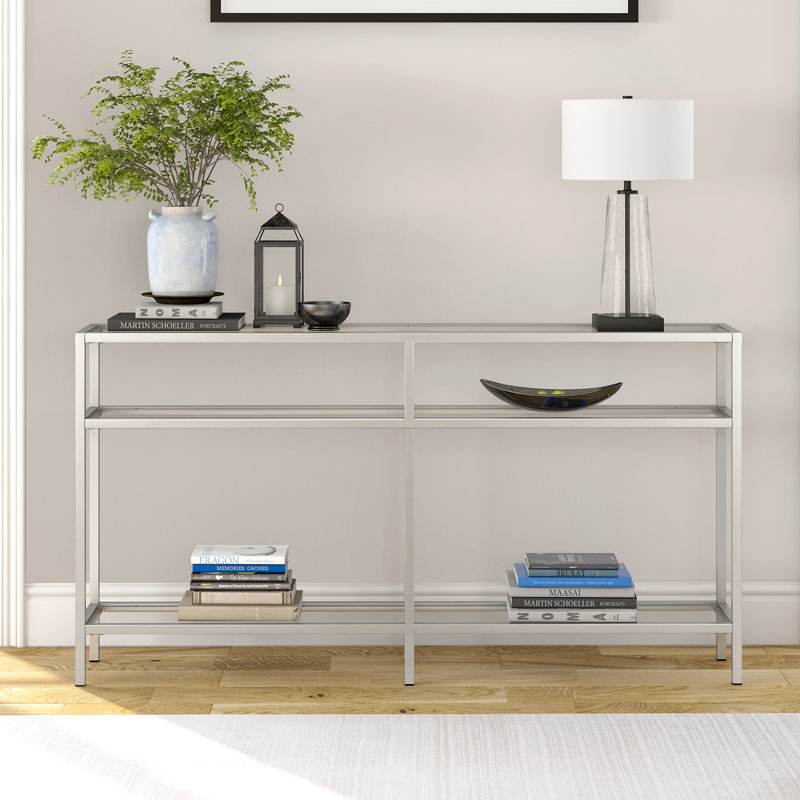 Console Ceno, Nickel satiné, H 29 po x l 55 po x P 10 po