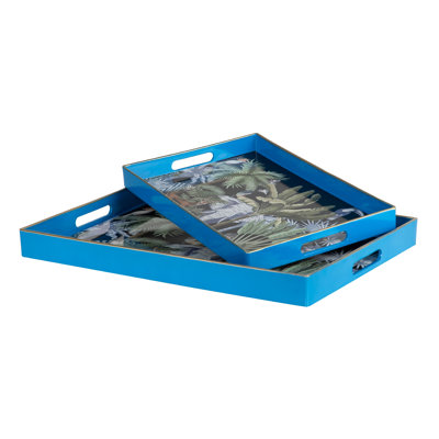 Romille 2 Piece Ottoman/Coffee Table Tray Set