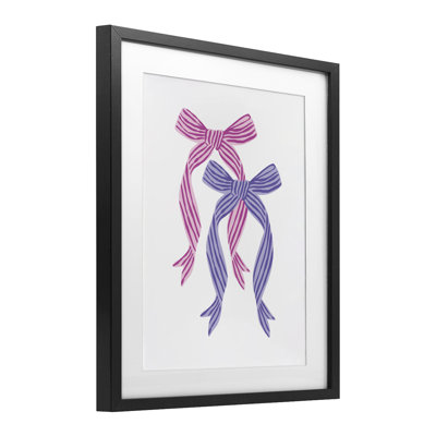 Imprimé sous verre à double nœud rose et mauve, design par Krissy Mast