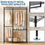 Heavy Duty 2+3 Clothes Rack – 4-in-1 Garment Organizer with 2 Hanging Rods & 3 Shelves, 304kg Capacity, Rustproof Carbon Steel Wardrobe for Bedroom, Balcony – Black
